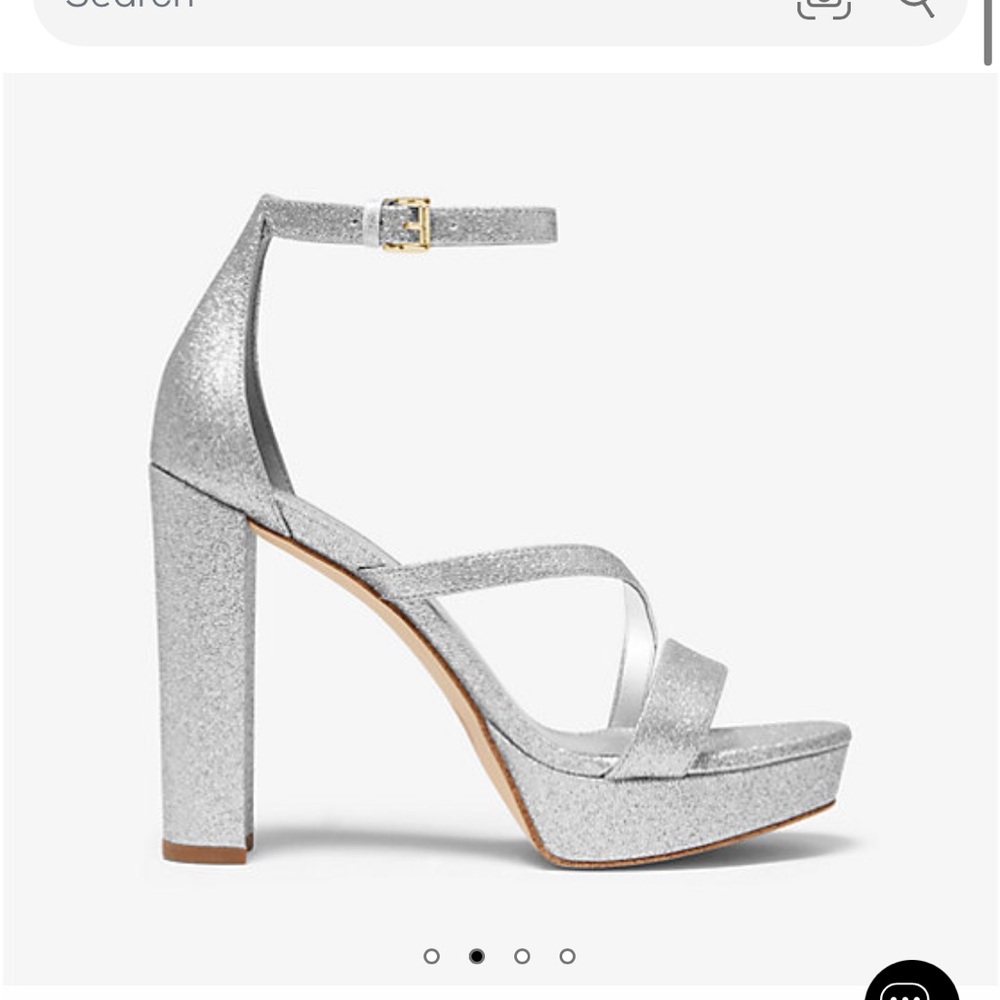 Silver Glitter Platform Heels by Michael Kors